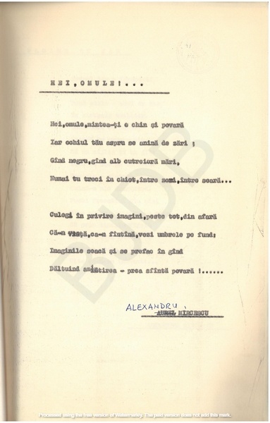 M-1076-1130-52 - 55 de Poezii în manuscris dactilografiat. ALEXANDRU MIRCESCU